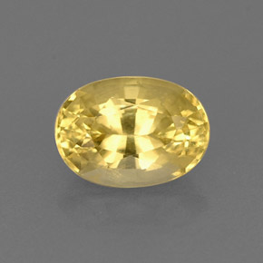 0.83克拉天然黄色金绿柱石，椭圆形切割，7.1×5.1毫米，VS