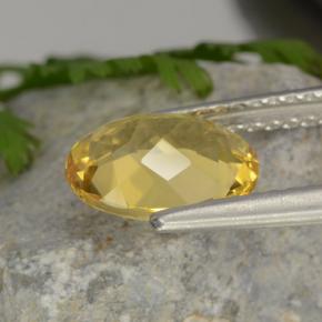 1.52克拉天然黄色金绿柱石，椭圆形切割，9×7毫米，VVS-VS