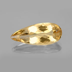 4.92克拉天然黄色金绿柱石，梨形，19.3×8.2毫米，VVS-VS
