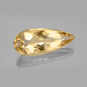 4.92克拉天然黄色金绿柱石，梨形，19.3×8.2毫米，VVS-VS