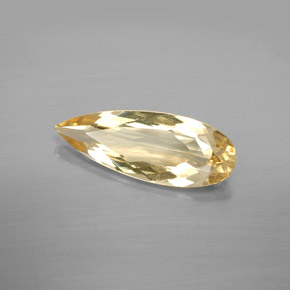 3.38克拉天然黄色金绿柱石，梨形，19×7.2毫米，VVS