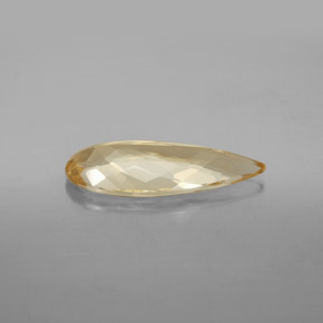 3.38克拉天然黄色金绿柱石，梨形，19×7.2毫米，VVS