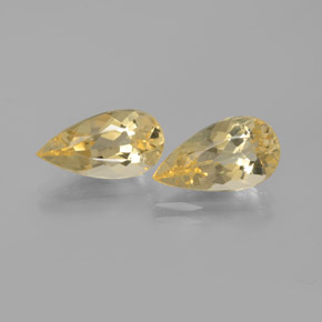 克拉天然金色绿柱石，梨形，VVS