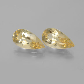 克拉天然金色绿柱石，梨形，VVS