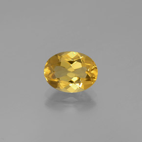 1.62克拉天然金色金绿柱石，椭圆形切割，9×6.9毫米，VVS-VS