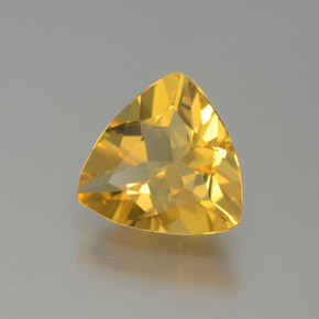 1.27克拉天然黄色金绿柱石，三角形，8.2×7.8毫米，VVS-VS
