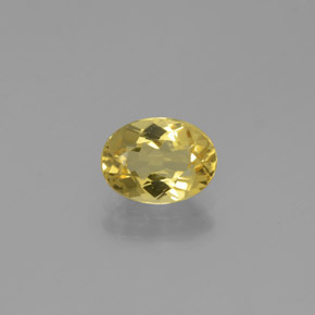 1.12克拉天然黄色金绿柱石，椭圆形切割，8×6毫米，VVS