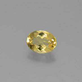 1.12克拉天然黄色金绿柱石，椭圆形切割，8×6毫米，VVS