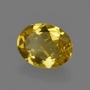 2.09克拉天然黄色金绿柱石，椭圆形切割，10.2×8毫米，VS