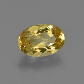 1.80克拉天然金色金绿柱石，椭圆形切割，9.9×6.7毫米，VVS