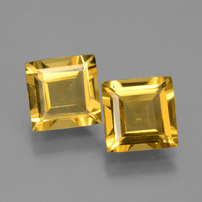天然黄金色金绿柱石，方形，7.1×7.1毫米，VVS-VS