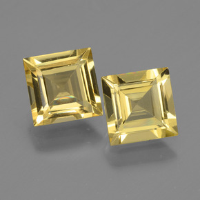 天然黄金色金绿柱石，方形，6.9×6.9毫米，VVS-VS