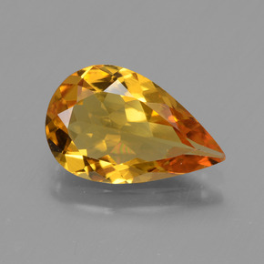 1.95克拉天然黄金色金绿柱石，梨形，12.3×7.8毫米，VVS-VS