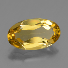 2.25克拉天然金色金绿柱石，椭圆形切割，12.3×7.1毫米，VVS-VS