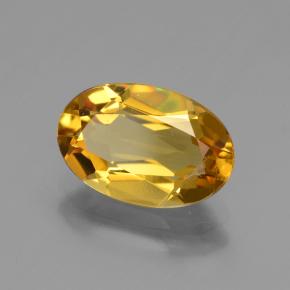 2.29克拉天然金色金绿柱石，椭圆形切割，11.1×7.3毫米，VVS-VS