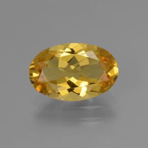 1.74克拉天然黄色金绿柱石，椭圆形切割，10.8×7毫米，VVS-VS