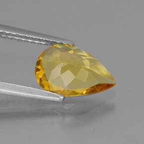 1.22克拉天然黄金色金绿柱石，梨形，10.2×7毫米，VVS-VS