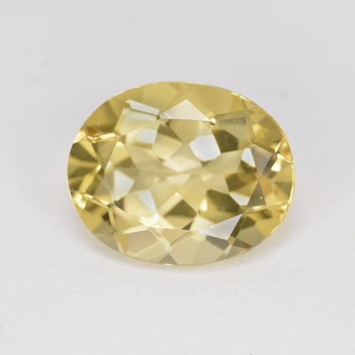 4.30克拉天然黄色金绿柱石，椭圆形切割，12.3×9.9毫米，VVS