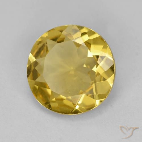 2.84克拉天然金色绿柱石，圆形的，VVS