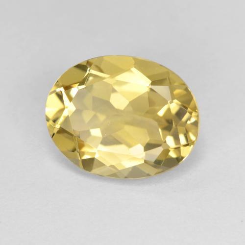 3.27克拉天然黄色金绿柱石，椭圆形切割，11.3×9毫米，VVS-VS