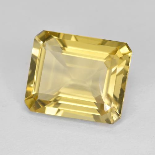 5.42克拉天然黄色金绿柱石，祖母绿式切割，12.1×10毫米，SI