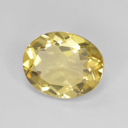 3.26克拉天然黄色金绿柱石，椭圆形切割，11.2×9毫米，VVS