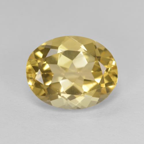 3.76克拉天然黄色金绿柱石，椭圆形切割，11.3×9.1毫米，VVS