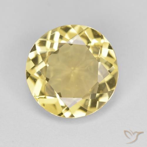 2.09ct 天然 浅金黄色 金绿柱石, 圆形的, VVS