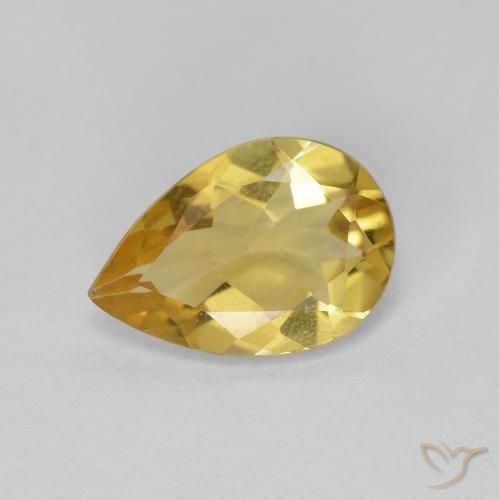 1.45ct 天然 金色 金绿柱石, 梨形, VS