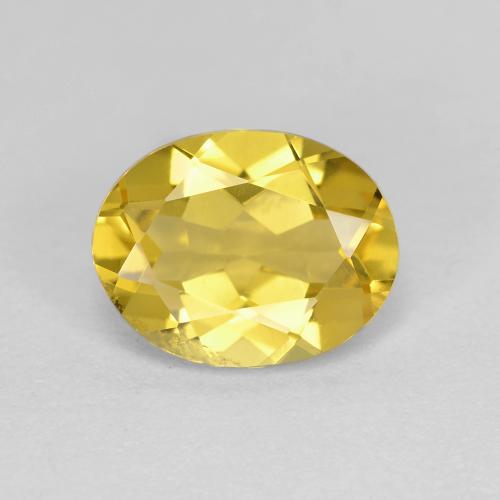 1.73克拉天然黄色金绿柱石，椭圆形切割，9.1×7.1毫米，VS