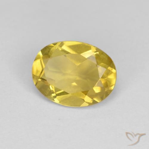 1.13克拉天然黄色金绿柱石，椭圆形切割，8×6.1毫米，VVS-VS