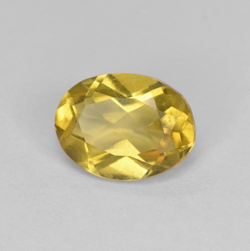 1.10克拉天然黄色金绿柱石，椭圆形切割，8×6毫米，VS