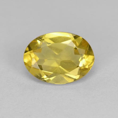 1.21克拉天然黄色金绿柱石，椭圆形切割，8.2×6毫米，VS