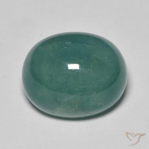 11.74ct 天然 蓝绿色 花岗岩, 椭圆形, 半透明