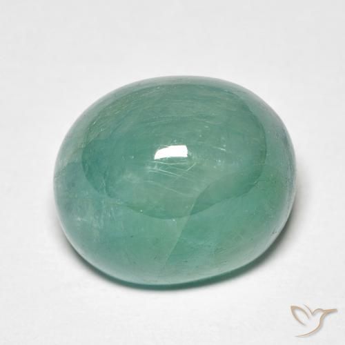 11.06ct 天然 Medium Dark Green-Blue 花岗岩, 椭圆形, 半透明