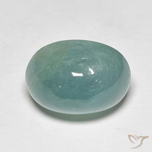 9.75ct 天然 绿蓝色 花岗岩, 椭圆形, 半透明