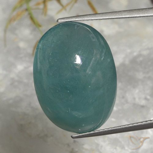 22.47ct 天然 绿蓝色 花岗岩, 椭圆形, 半透明