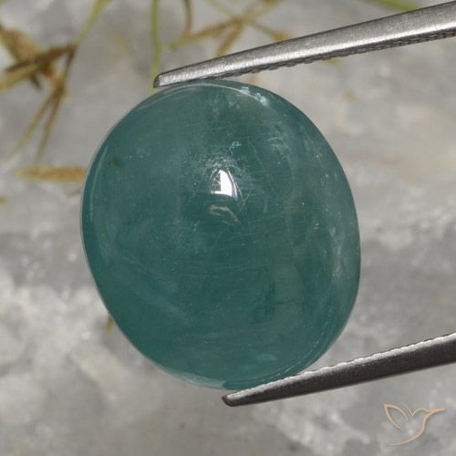 11.72ct 天然 深绿松石 花岗岩, 椭圆形, 半透明