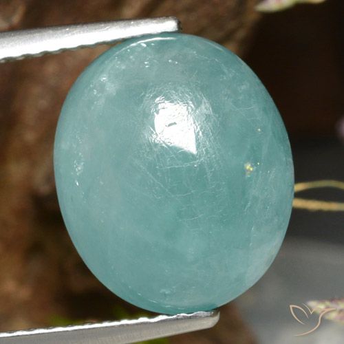 7.32ct 天然 蓝绿色 花岗岩, 椭圆形, 半透明