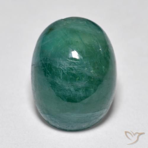 4.32ct 天然 深绿色 蓝色 花岗岩, 椭圆形, 半透明