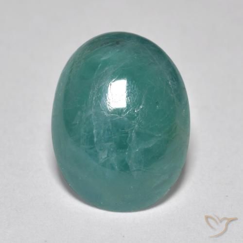 2.86ct 天然 蓝绿色 花岗岩, 椭圆形, 半透明