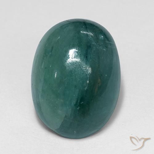 4.65ct 天然 深蓝绿色 花岗岩, 椭圆形, 不透明