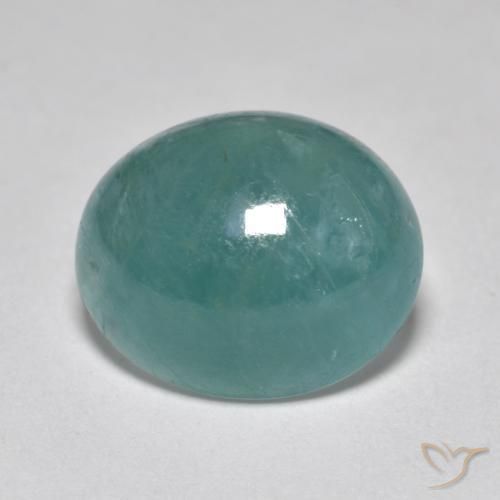 4.89ct 天然 绿蓝色 花岗岩, 椭圆形, 半透明