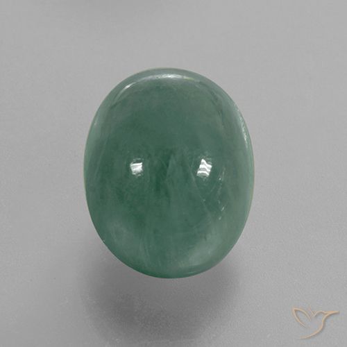 5.27ct 天然 中蓝绿色 花岗岩, 椭圆形, 半透明