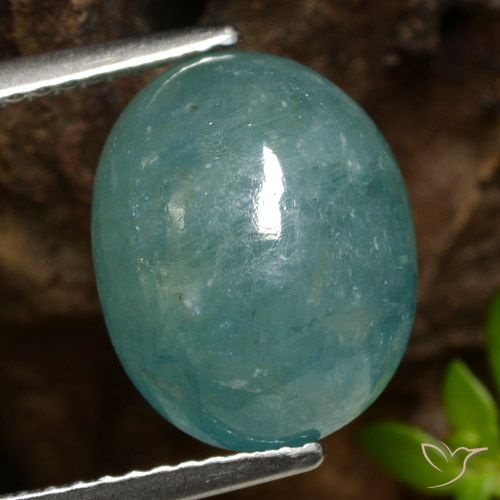 6.92ct 天然 中绿蓝 花岗岩, 椭圆形, 半透明