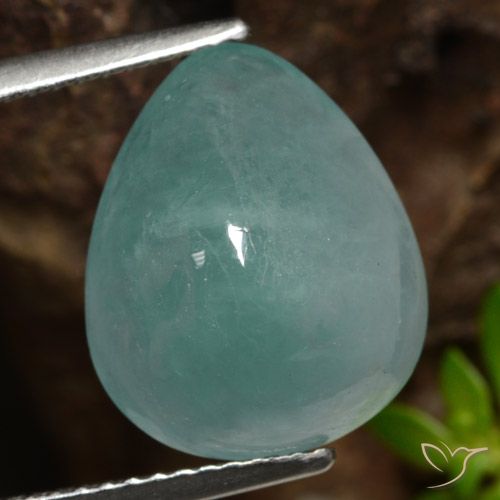 7.18ct 天然 浅绿蓝色 花岗岩, 梨形, 半透明