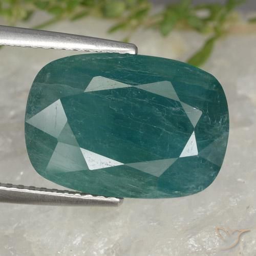 7.78ct 天然 深蓝绿色 花岗岩, 软垫, VS-SI