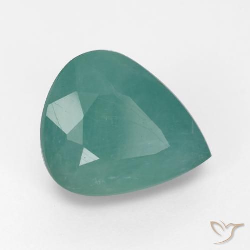 4.03ct 天然 蓝绿色 花岗岩, 梨形, SI-I1