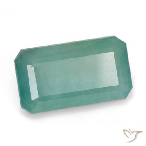 7.33ct 天然 浅绿蓝色 花岗岩, 祖母绿式切割, SI-I1
