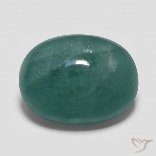 14.47ct 天然 绿蓝色 花岗岩, 椭圆形, 半透明